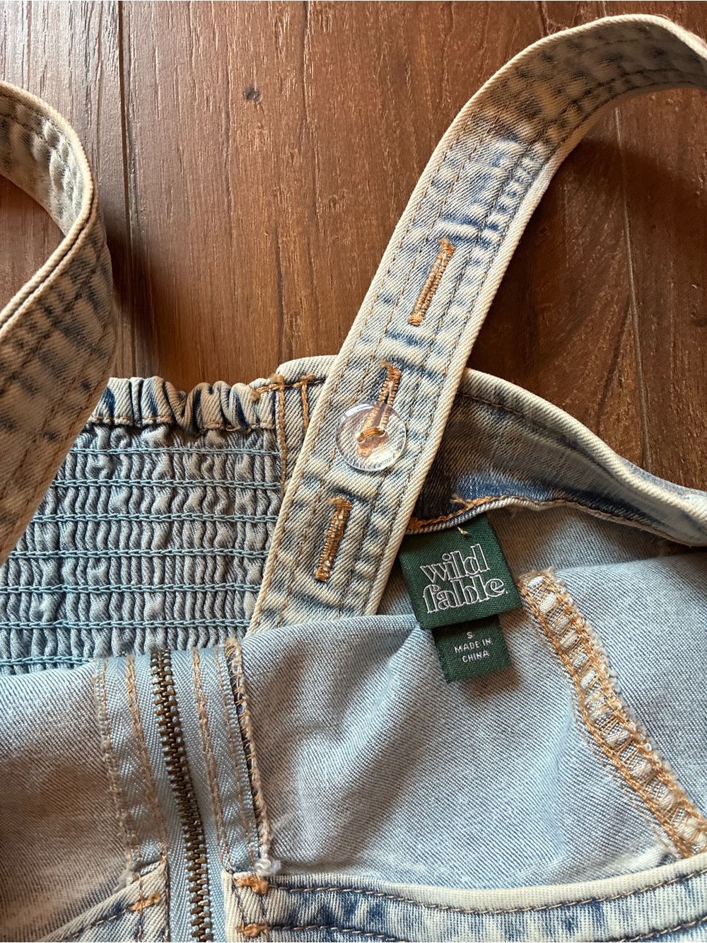 wild fable Light Wash Denim Cropped Zip Tank - Picture 3 of 3